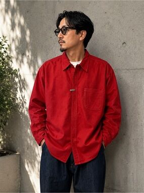 XL Eddie Bauer Men’s Button-Up Long Sleeve Red Dress Shirt